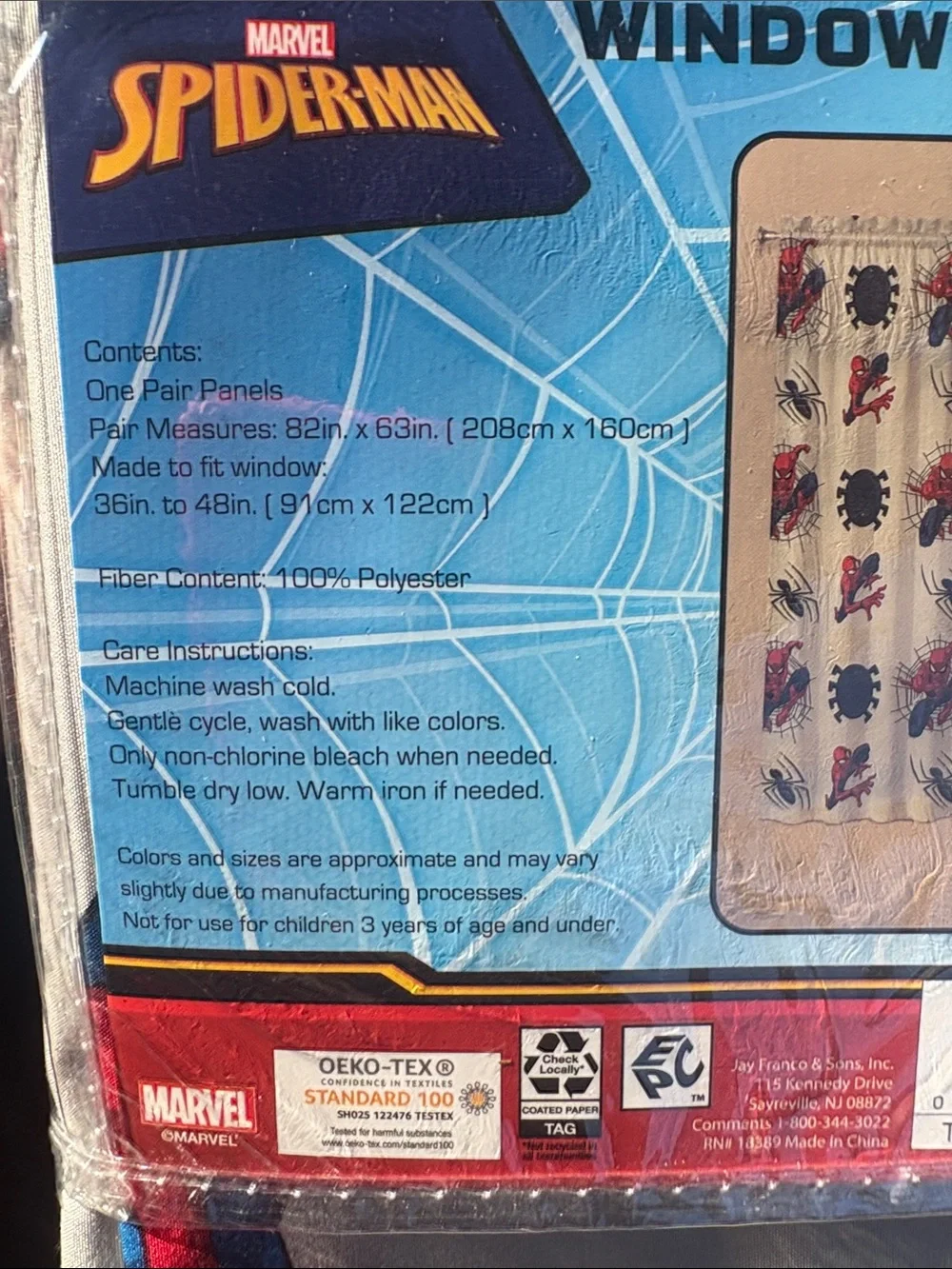 Spiderman packaging spider